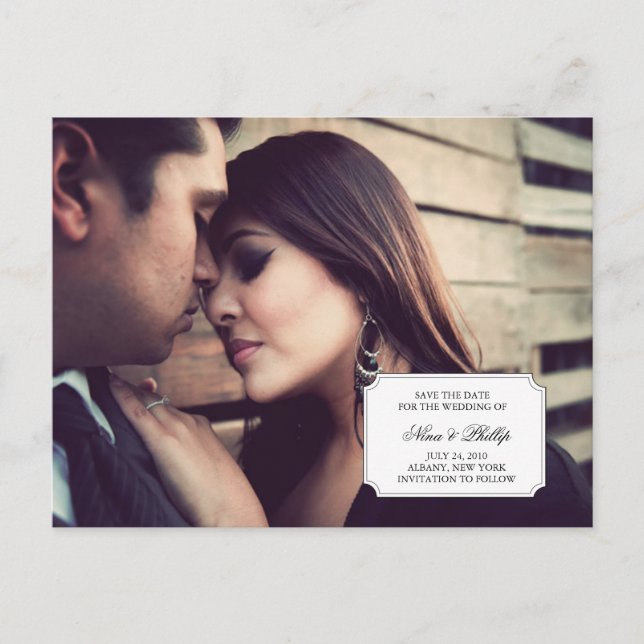 Carte Postale Faire-part annonce de sauvegarde de date de photo (Devant)