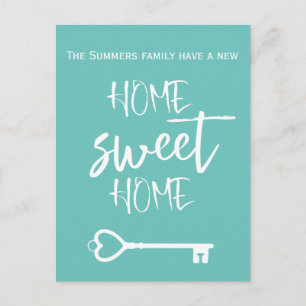 Carte Postale Faire-part Annonce de script clé pour Home Sweet Home