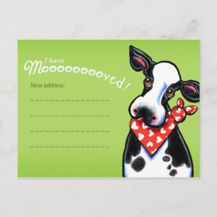 Carte Postale Faire-part Annonces de changement d'adresse de la vache amour