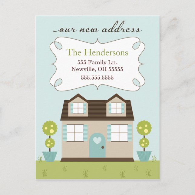 Carte Postale Faire-part Annonces de déménagement Cosy Little Home (Devant)