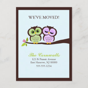 Carte Postale Faire-part Annonces de déménagement de Chouettes Belles
