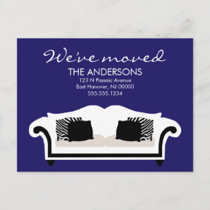 Carte Postale Faire-part Annonces de déménagement de décoration élégante