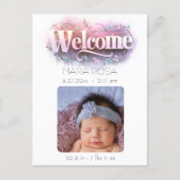 *~* AP79 Bébé Nouveau-Né Annonce de Naissance PHOT