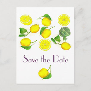 Carte Postale Faire-part Aquarelle au citron d'agrumes d'aquarelle Art Enre