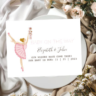Carte Postale Faire-part Aquarelle Ballerina Nutcracker rose