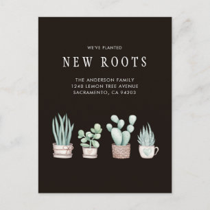 Carte Postale Faire-part Aquarelle Cactus Nous avons planté de nouvelles ra