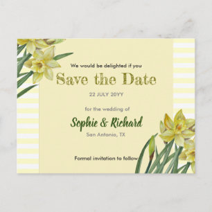 Carte Postale Faire-part Aquarelle Daffodils Portrait Fleur Enregistrer La 