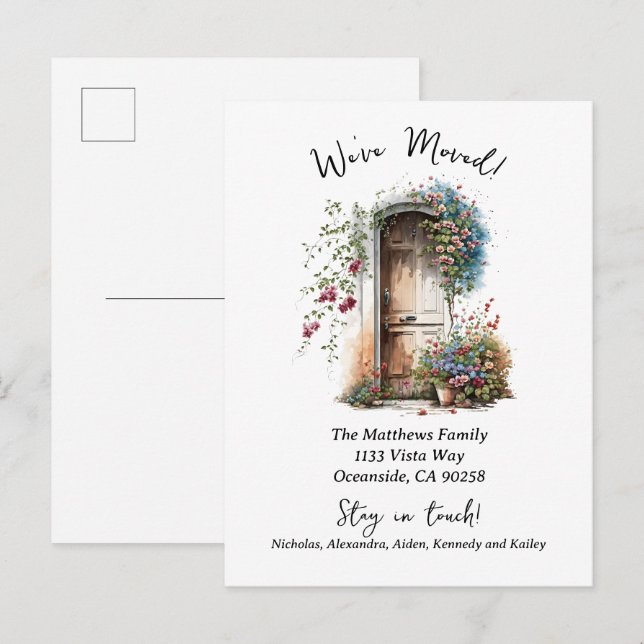 Carte Postale Faire-part Aquarelle déplacée (Devant / Derrière)