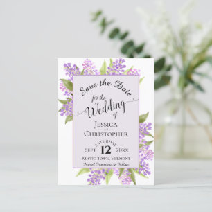 Carte Postale Faire-part Aquarelle Lilacs mariage Enregistrer la date Laven