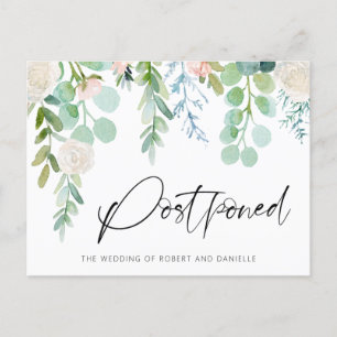 Carte Postale Faire-part Aquarelle mariage aquarelle verdure fleurie