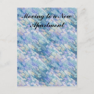 Carte Postale Faire-part Aquarelle Retro Blue Appartement Changement d'adre