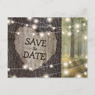 Carte Postale Faire-part Arbre au cœur sculpté de mariage   Sauvegarder la 