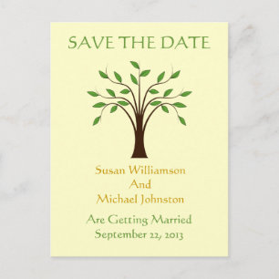 Carte Postale Faire-part Arbre de vie Mariage Sauvez la date Nature Personn
