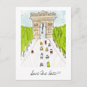 Carte Postale Faire-part Arc d'triomphe, Sauvez La Date ! ! !