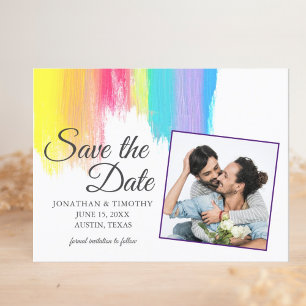 Carte Postale Faire-part Arc en arc-en-ciel Photo Gay pride Enregistrer la