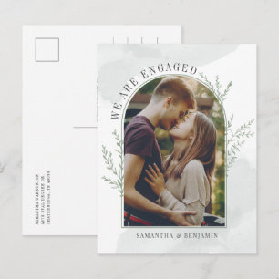 Carte Postale Faire-part Arc photo moderne Fiançailles botanique 