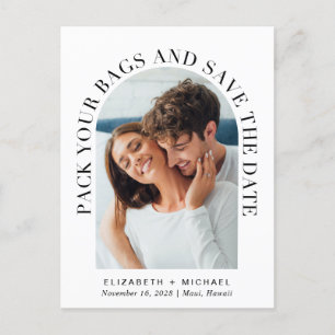 Carte Postale Faire-part Arch Photo QR Destination Mariage Enregistrer La D
