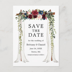 Carte Postale Faire-part Arche de voûte de mariage à la peinture aquarelle 