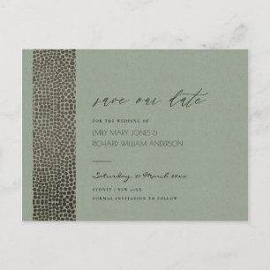 CARTE POSTALE FAIRE-PART ARGENT DE CUIVRE GLAMOREUX POINTS MOSAÏQUE ENREGIS