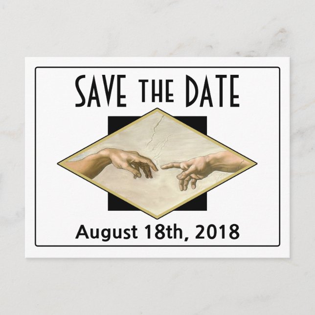 Carte Postale Faire-part Art classique Mariage gay Enregistrer la date (Devant)