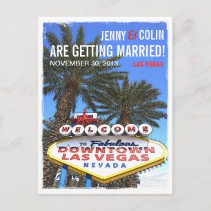 Carte Postale Faire-part Art Moderne Las Vegas Photo Enregistrer La Date