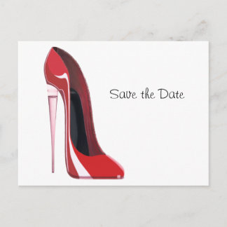 Carte Postale Faire-part Art stylet rouge de cannelure de talon de