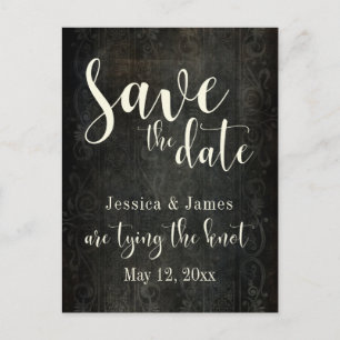 Carte Postale Faire-part Art Vintage Foncé, Typographie 30 Save the Date