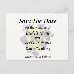 Carte Postale Faire-part Assortiment d'Irises jaune et violet