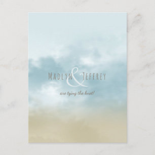 Carte Postale Faire-part Au mariage de plage océanique de rivage enregistre