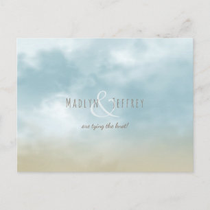 Carte Postale Faire-part Au mariage de plage océanique de rivage enregistre