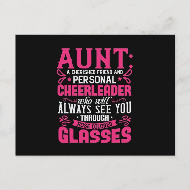 Carte Postale Faire-part Aunt A Cherished Friend And Personal Cheerleader-0 (Devant)