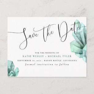 Carte Postale Faire-part Aura Crystal Mint Enregistrer la date