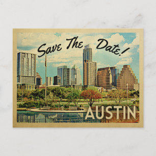 Carte Postale Faire-part Austin Enregistrer La Date Texas