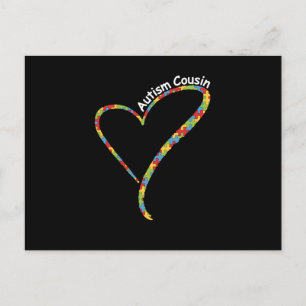 Carte Postale Faire-part Autisme Cousin Sensibilisation sur l'autisme T-shi