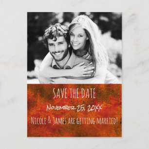 Carte Postale Faire-part Autumn Gold SAUVEGARDEZ LA DATE Photo de mariage r