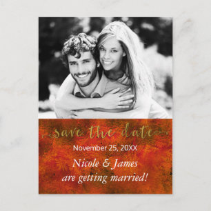 Carte Postale Faire-part Autumn Gold SAUVEGARDEZ LA DATE Photo de mariage r