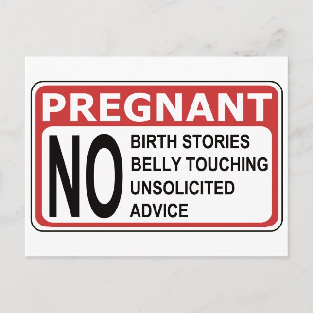CARTE POSTALE FAIRE-PART AVERTISSEMENT FEMME ENCEINTE (Devant)