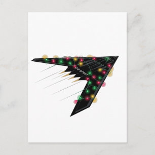 Carte Postale Faire-part B2 Esprit Furtif Noël Avion à Réaction Numérique