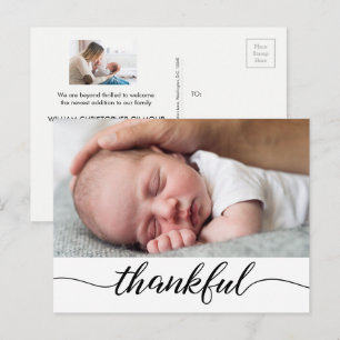 Carte Postale Faire-part Baby Boy Photos Nom Merci Baby shower