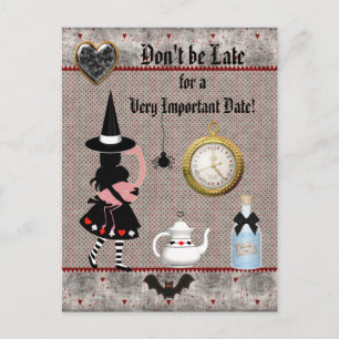 Carte Postale Faire-part Baby shower d'Halloween pour Alice, Save the Date