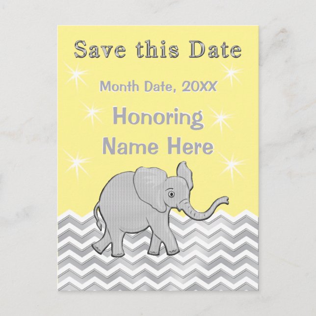 Carte Postale Faire-part Baby shower personnalisé Enregistrer la date (Devant)