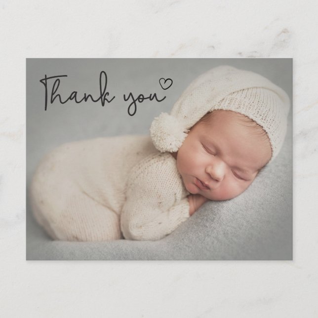 Carte Postale Faire-part Baby Sweet Heart photo merci (Devant)
