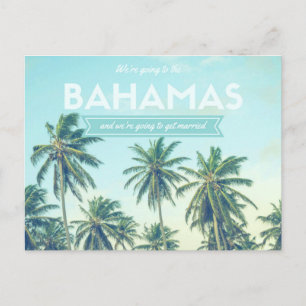 Carte Postale Faire-part Bahamas Mariage Tropical Beach Sauvez les dates
