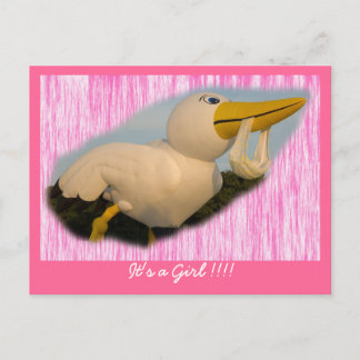 Carte Postale Faire-part Ballon c'est une fille ! ! ! !