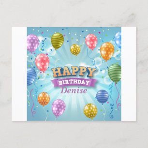 Carte Postale Faire-part Ballons pour fête d'anniversaire