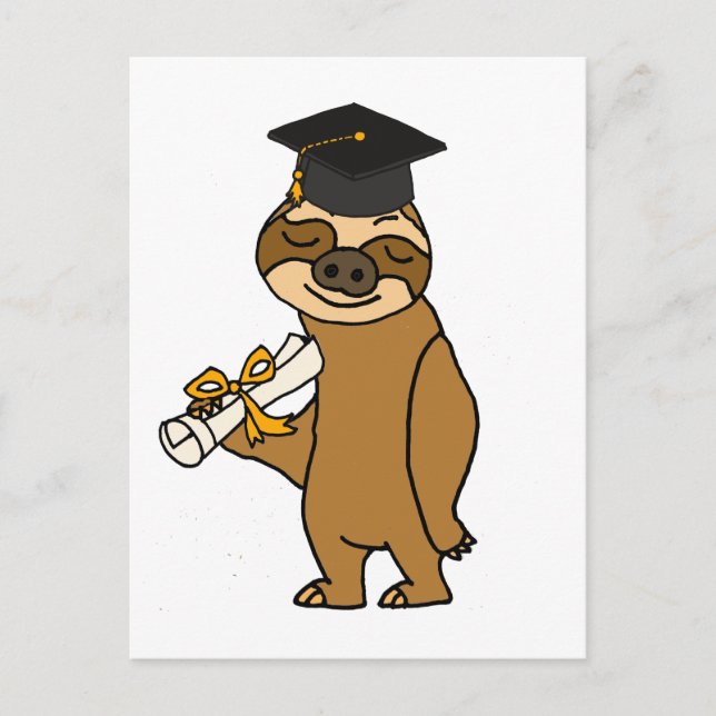 Carte Postale Faire-part Bande dessinée drôle d'obtention du diplôme de (Devant)