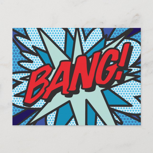 Carte Postale Faire-part BANG Art Populaire Rétro Bande Dessinée Amusante (Devant)