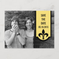 Bannière Fleur De Lis Jaune Enregistrer la Date Ca