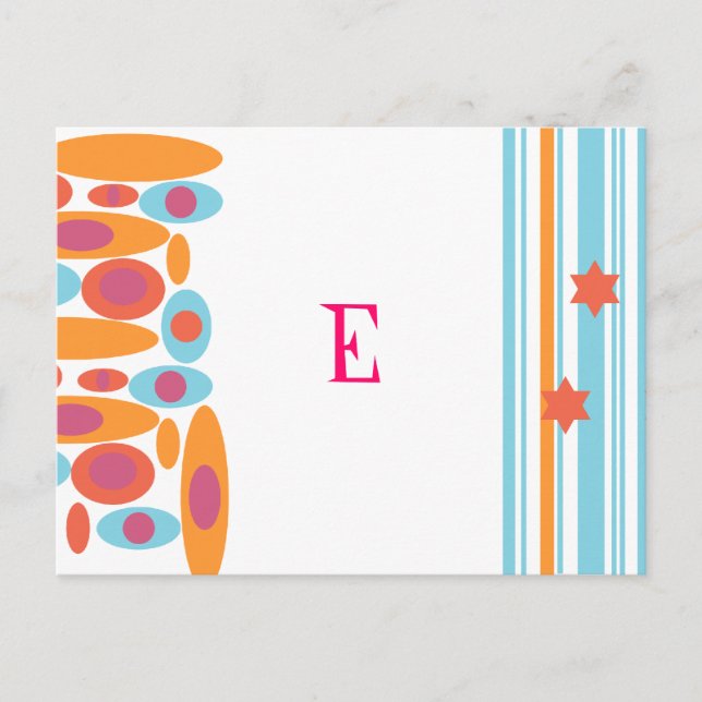 Carte Postale Faire-part Bat mitzvah hip Enregistrer la date (Devant)