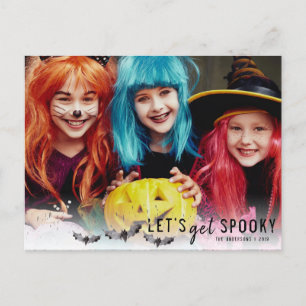 Carte Postale Faire-part Bateaux noirs et blancs Halloween Photo de vacance